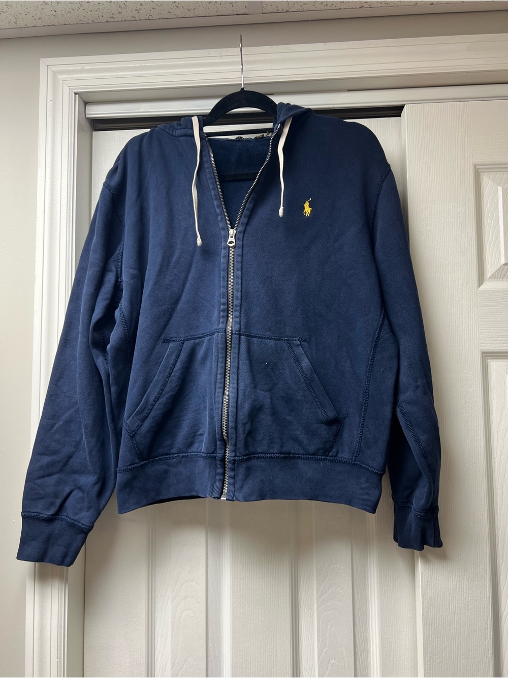 Polo Ralph Lauren Navy Zip-Up Hoodie with Yellow Pony